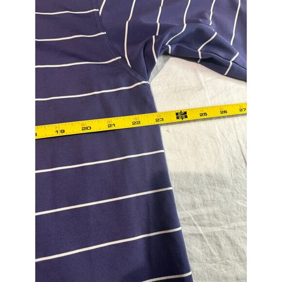 Dunning Golf Polo Shirt Blue Striped Men's Size L Short Sleeve Heavy Weight - Picture 4 of 8